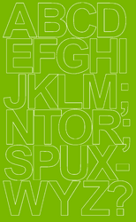 Naklejki litery samoprzylepne 12 cm limonkowy zielony z połyskiem