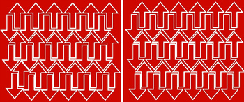 Naklejka strzałki 5x3cm 72 sztuki naklejki czerwony matowy