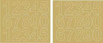 Naklejka cyfry samoprzylepne 6 cm naklejki złoty z połyskiem.