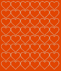 Naklejki serca walentynki 3cm 48 szt. pomarańczowy połysk