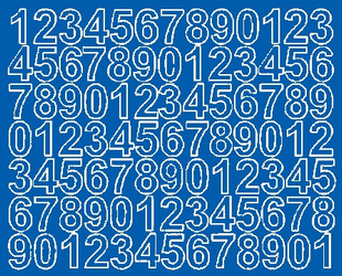 Naklejka cyfry samoprzylepne 2.5 cm naklejki niebieski połysk