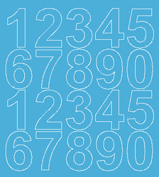 Naklejki cyfry samoprzylepne 5 cm jasnoniebieski matowy