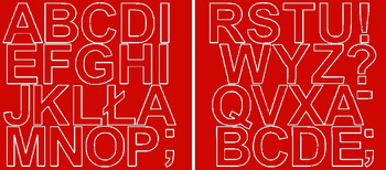 Naklejka litery samoprzylepne 5 cm naklejki z folii czerwony matowy