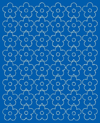 Naklejka na ścianę kwiaty 3 cm naklejki 48 sztuk niebieski połysk