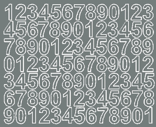 Naklejka cyfry samoprzylepne 2.5 cm naklejki szary matowy