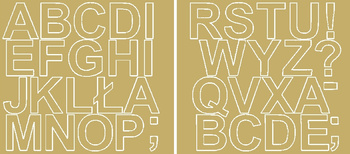 Naklejka litery samoprzylepne 5 cm naklejki złoty matowy