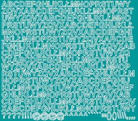 Naklejka litery samoprzylepne 1 cm naklejki turkusowy matowy