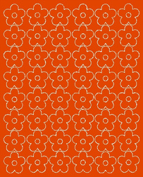 Naklejka na ścianę kwiaty 3 cm 48 sztuk pomarańczowy matowy