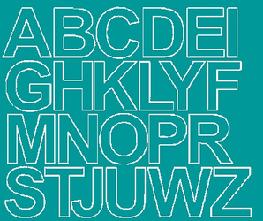 Naklejka litery samoprzylepne 4,5 cm naklejki turkusowy połysk