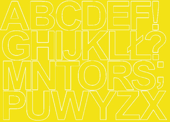 Naklejka litery samoprzylepne 8 cm naklejki żółty matowy