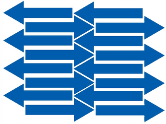 Naklejka strzałki 20x7 cm 16 sztuk naklejki niebieski połysk