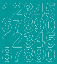 Naklejka cyfry samoprzylepne 5 cm naklejki turkusowy z połyskiem