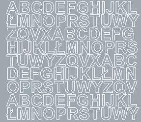 Naklejki litery samoprzylepne 2,5 cm srebrny z połyskiem