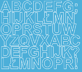 Naklejki litery samoprzylepne 3 cm jasnoniebieski matowy