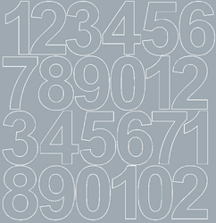 Naklejki cyfry samoprzylepne 12 cm srebrny matowy