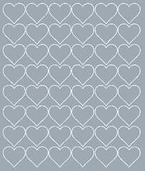 Naklejki serca walentynki 3 cm naklejka 48 sztuk  srebrny matowy