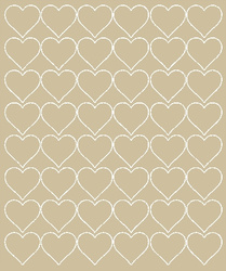 Naklejki serca walentynki 3 cm naklejka 48 sztuk beżowy matowy