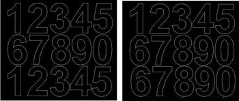 Naklejka cyfry samoprzylepne 6 cm naklejki czarny z połyskiem