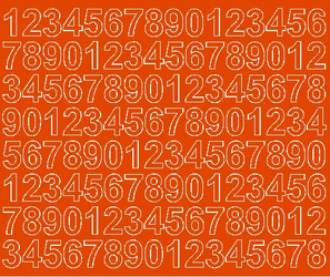 Naklejka cyfry samoprzylepne 2 cm naklejki pomarańczowy połysk