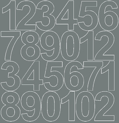 Naklejka cyfry samoprzylepne 12 cm naklejki szary z połyskiem.