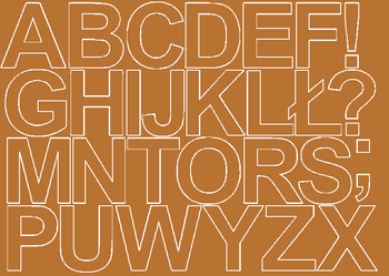 Naklejki litery samoprzylepne 8 cm miedziany z połyskiem