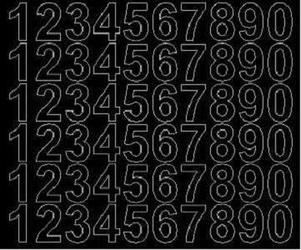 Naklejka cyfry samoprzylepne 3 cm naklejki czarny z połyskiem