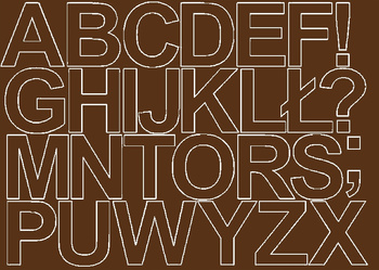 Naklejka litery samoprzylepne 8 cm naklejki brązowy matowy