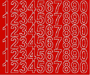 Naklejka cyfry samoprzylepne 3 cm naklejki czerwony matowy