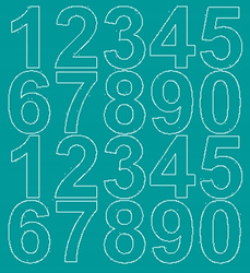 Naklejka cyfry samoprzylepne 5 cm Naklejki turkusowy matowy