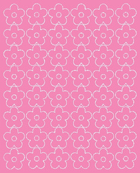 Naklejka na ścianę okno kwiaty 3 cm kwiatki 48 szt różowy matowy