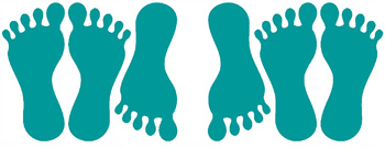 Naklejki stopy 6 szt. ścieżka sensoryczna turkusowy matowy