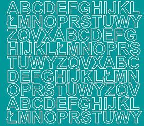 Naklejka litery samoprzylepne 2 cm naklejki turkusowy połysk