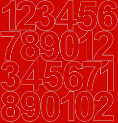 Naklejka cyfry samoprzylepne 12 cm naklejki czerwony z połyskiem