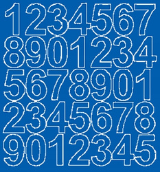 Naklejka cyfry samoprzylepne 4 cm naklejki niebieski matowy