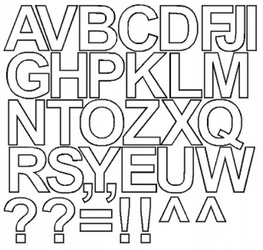 Naklejka litery samoprzylepne 4 cm naklejki biały matowy