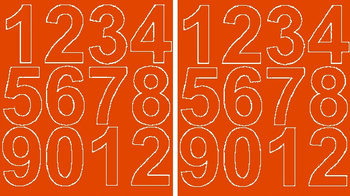 Naklejka cyfry samoprzylepne 7 cm naklejki pomarańczowy matowy