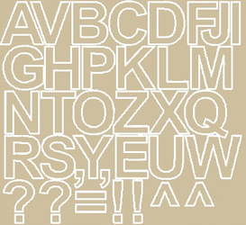 Naklejka litery samoprzylepne 4 cm naklejki beżowy matowy