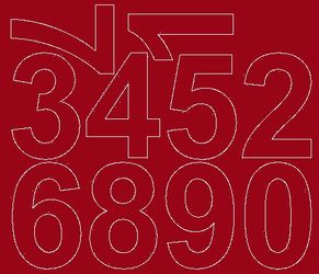 Naklejka cyfry samoprzylepne 8 cm naklejki ciemno czerwone z połyskiem
