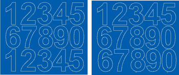 Naklejka cyfry samoprzylepne 6 cm naklejki niebieski z połyskiem