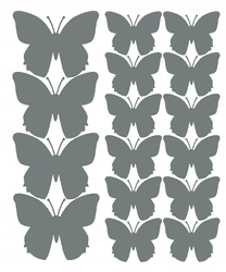 Naklejka na ścianę motyle naklejki 32 sztuki szary matowy