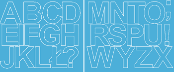 Naklejki litery samoprzylepne 6 cm jasnoniebieski z połyskiem