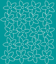 Naklejka na ścianę okno kwiaty kwiatki 20 sztuk turkusowy matowy