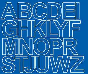 Naklejka litery samoprzylepne 4,5 cm naklejki niebieski matowy