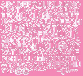 Naklejka litery samoprzylepne 1.5 cm naklejki różowy z połyskiem