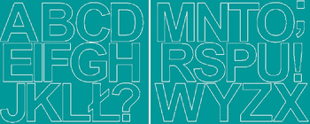 Naklejka litery samoprzylepne 6 cm naklejki  turkusowy matowy