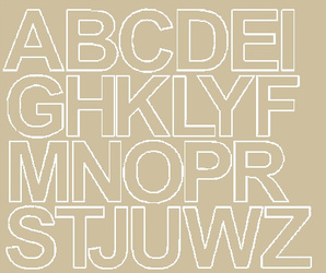 Naklejka litery samoprzylepne 4,5 cm naklejki z folii beżowy z połyskiem