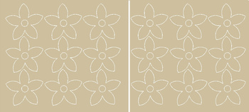 Naklejka na ścianę okno kwiaty kwiatki 18 sztuk beżowy połysk