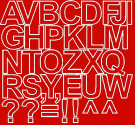 Naklejka litery samoprzylepne 4 cm naklejki czerwoną z połyskiem