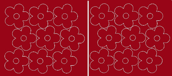 Naklejka na ścianę okno kwiaty 18 szt ciemno czerwony matowy