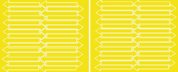 Naklejka strzałki 10x2cm 60 sztuk naklejki żółty z połyskiem